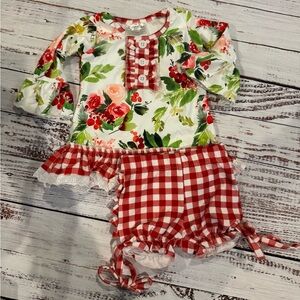 NWOT Christmas lace‎ nightgown with plaid bloomers 3M